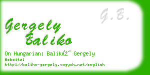 gergely baliko business card